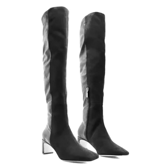 SCHUTZ Shoes - SCHUTZ Donata Black Suede Leather Over The Knee Boots